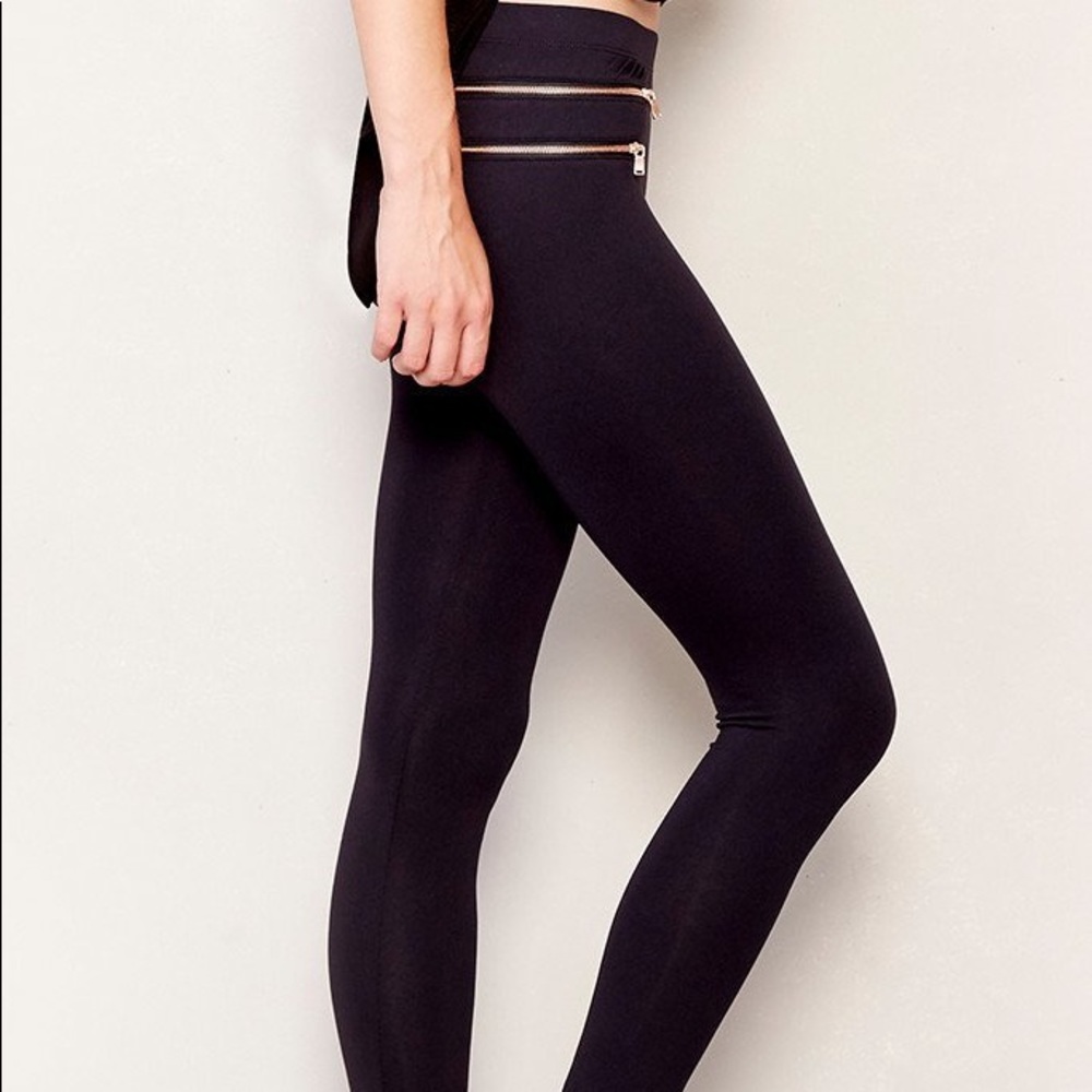 David Lerner Leggings with Rose Gold Zippers
